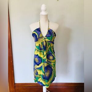 Toast | colorful halter top midi dress | size medium